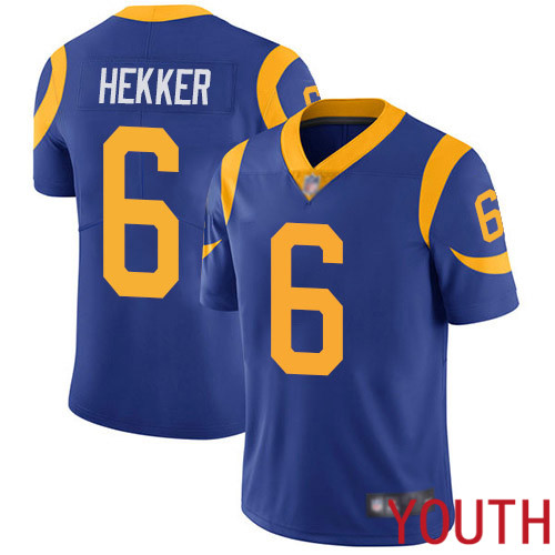 Los Angeles Rams Limited Royal Blue Youth Johnny Hekker Alternate Jersey NFL Football #6 Vapor Untouchable->youth nfl jersey->Youth Jersey